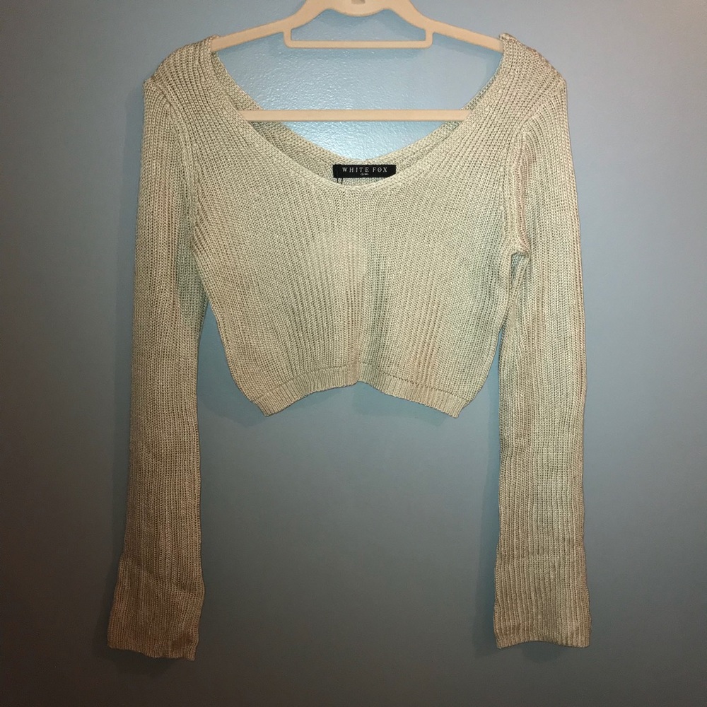 Ego Knitted Crop Sand Knit Sweater - Picture 5 of 5